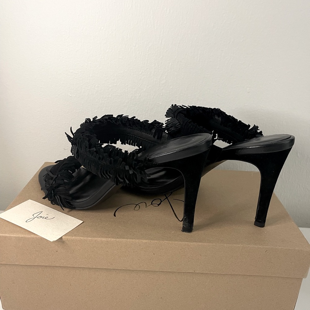 Joie Designer Poppi heels with black fringes. Size 41 / US 11 - Picture 2 of 6